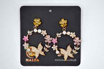 Rhine Stone Butterfly Hoop